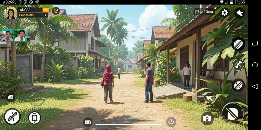 Tangkapan layar gameplay ADG62 menampilkan interaksi sosial yang menyenangkan.