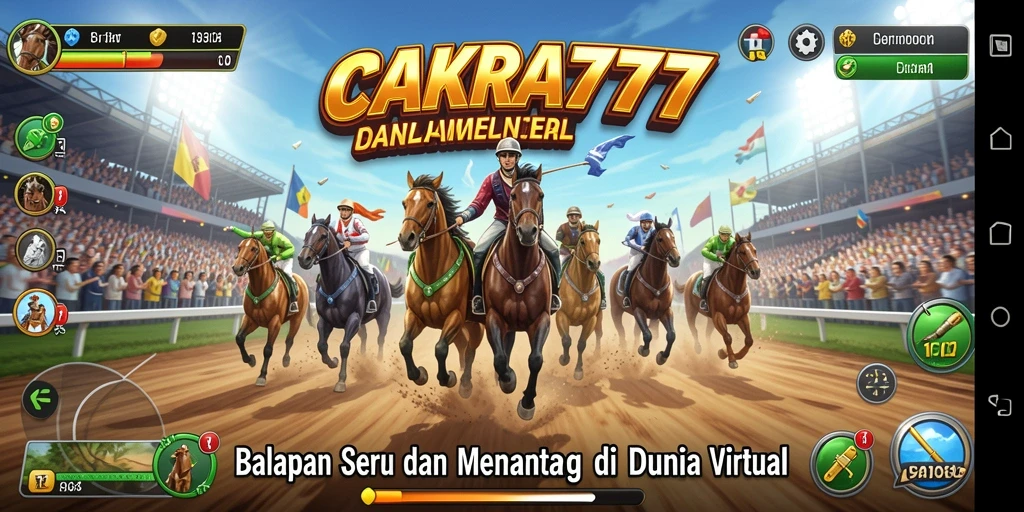 Gameplay CAKRA777 menampilkan aksi balapan yang mendebarkan di lintasan yang menantang.