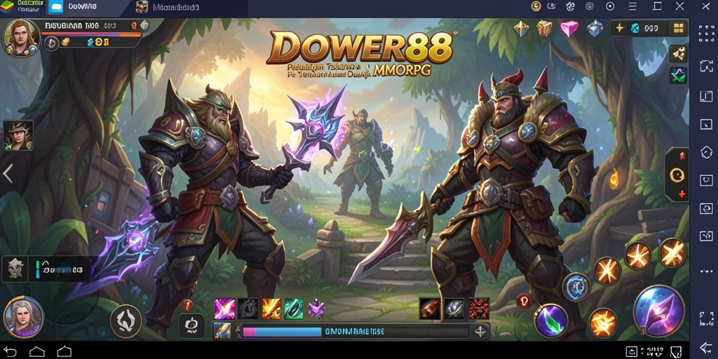 Tampilan gameplay DOWER88 dengan pertarungan epik dan petualangan menarik.