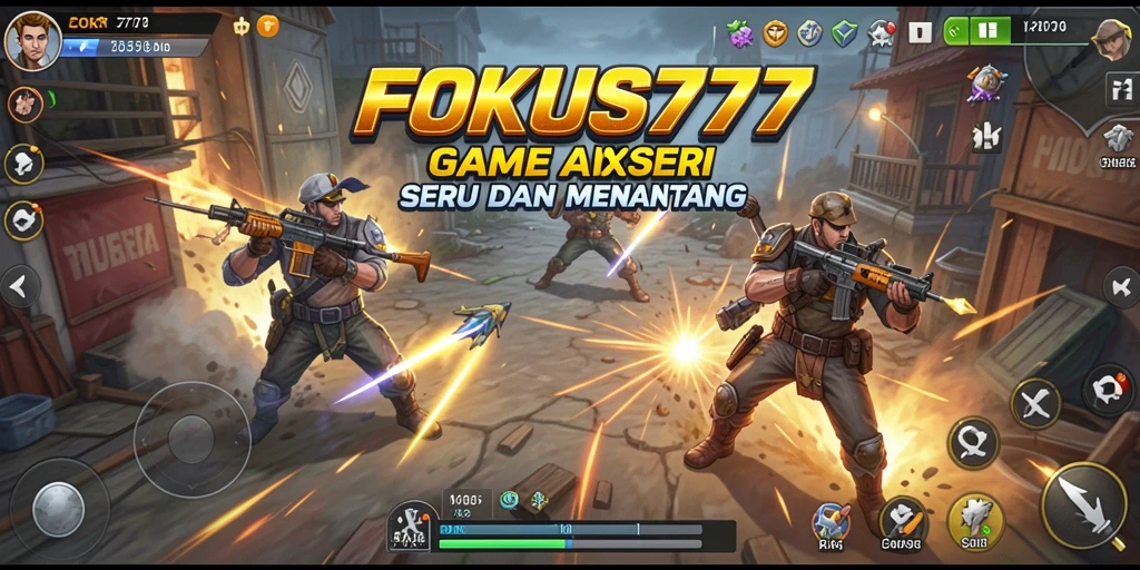 Tampak seru gameplay FOKUS777 dengan aksi menegangkan.