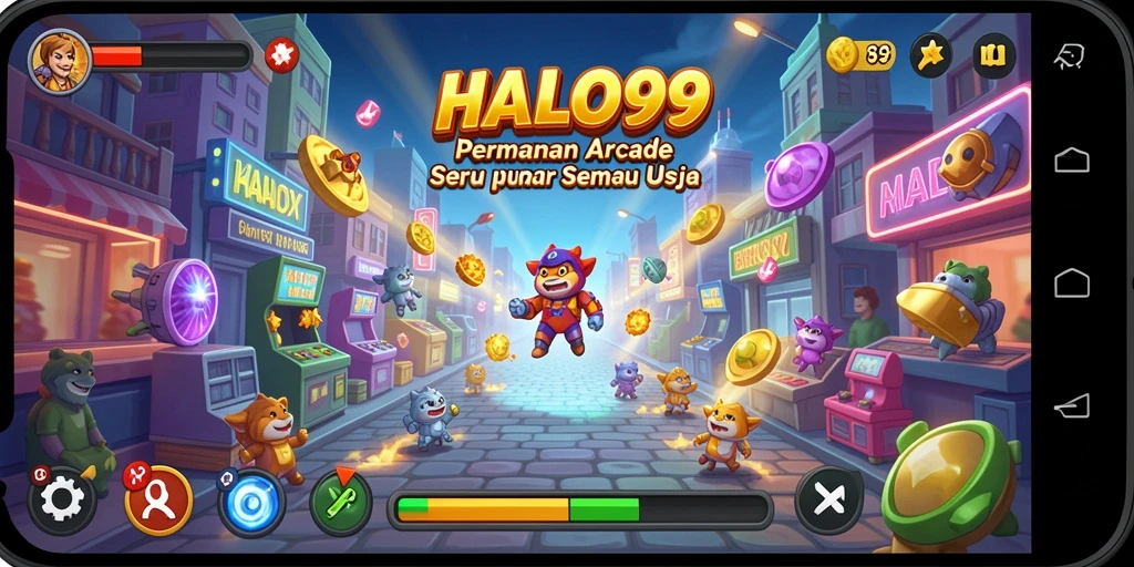 Screenshot gameplay yang menampilkan aksi seru di HALO99.