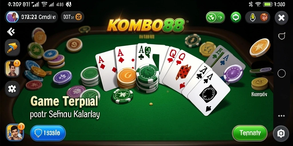 Gameplay seru Gaple di aplikasi KOMBO88.