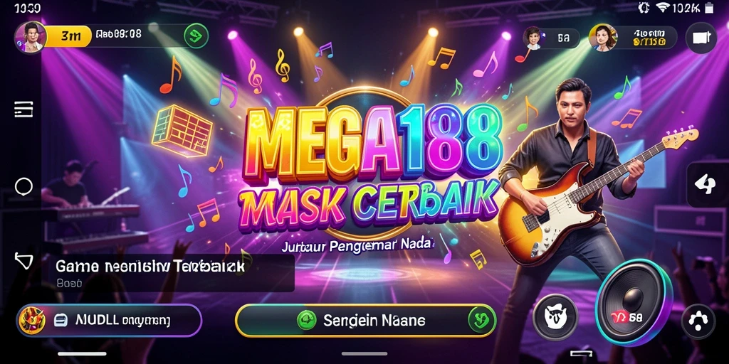 Tampilan seru gameplay MEGA188 dengan musik yang menggugah semangat.