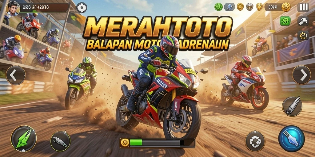 Screenshot gameplay seru dari balapan motor MERAHTOTO.
