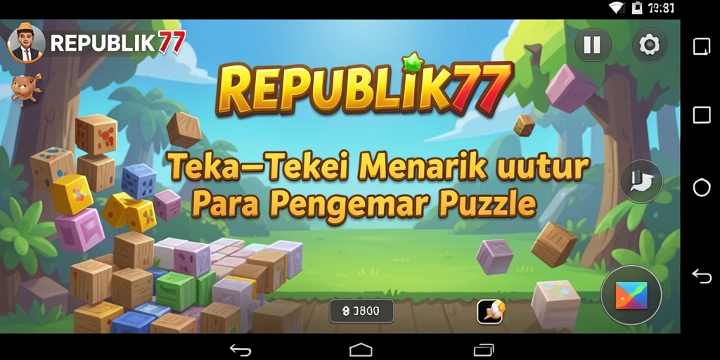 Tampilan gameplay seru dalam REPUBLIK77 dengan berbagai teka-teki.