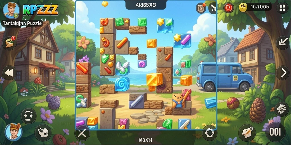 Gameplay RPZZZ dengan berbagai tantangan puzzle yang menarik.