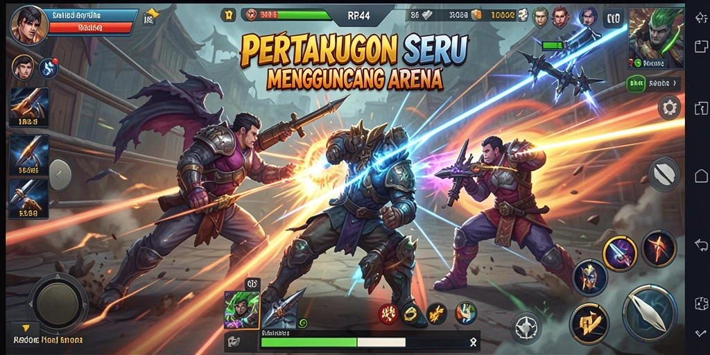 Screenshot RR44 menampilkan karakter dalam aksi pertarungan yang intens.